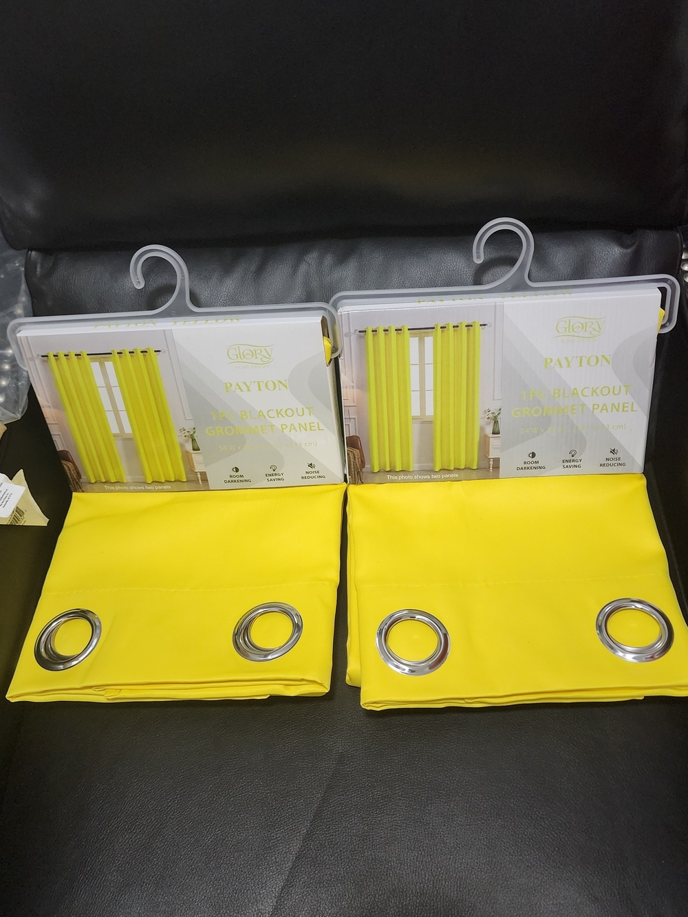 Yellow Blackout Grommet Curtain Panel - Bright Yellow Window Drapery 54x84